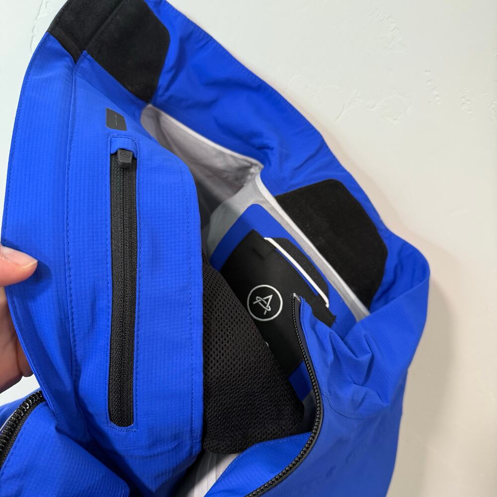 Aether Mens Pace Jacket Cycling Waterproof Royal Blue NEW Large Shell Reflective - Picture 8 of 8